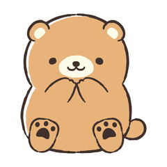 かわいい手描きのクマのイラスト