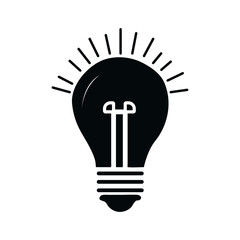 Bulb silhouette icon on white background. Black technology symbol. vector illustration.