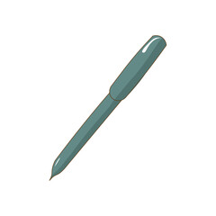 It's a cute green pen in a cartoon shape. It can be used for decoration, wallpaper, design, etc.