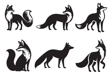 Fox silhouette vector illustration.