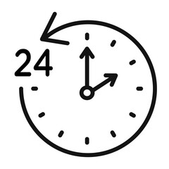 24-Hour Time Icon for Productivity Apps