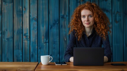 Fototapeta premium The woman at the desk