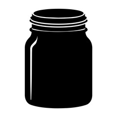 simple black glass jar silhouette on white background