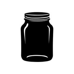 simple black glass jar silhouette on white background