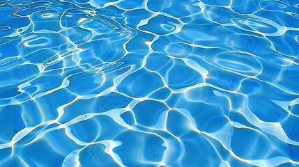 Rippling blue water surface of a pool on a sunny day