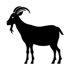 simple black goat silhouette on white background
