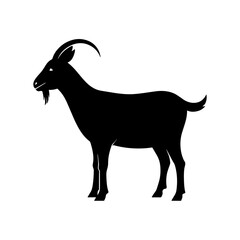 simple black goat silhouette on white background