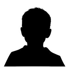 simple black kid boy silhouette on white background