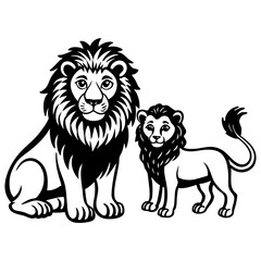 Lion  vector illustration,  Loin Silhouette