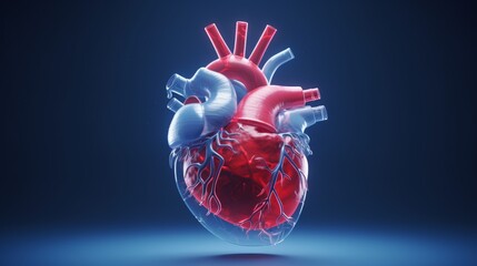 A 3D animation of a human heart beating inside an X-ray, explaining the causes and effects of common heart conditions.
