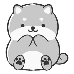 かわいい手描きの犬のイラスト