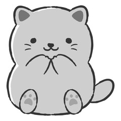 かわいい手描きの猫のイラスト
