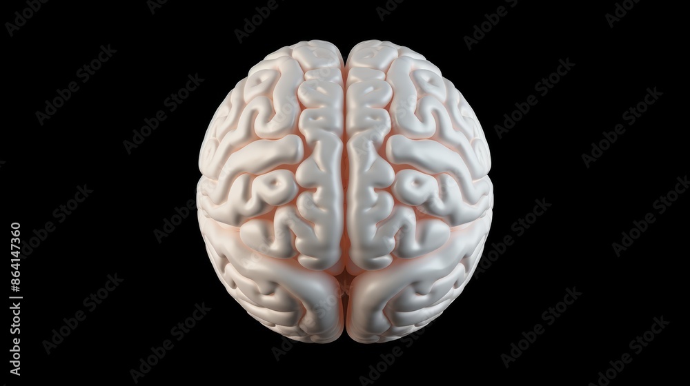 Aufkleber a human brain 3d scan with an alpha circle, used in mindfulness or meditation apps to guide users to