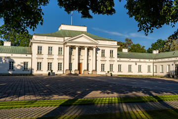 Fototapeta premium Warszawa, centrum ,pałac, park, Łazienki, staw