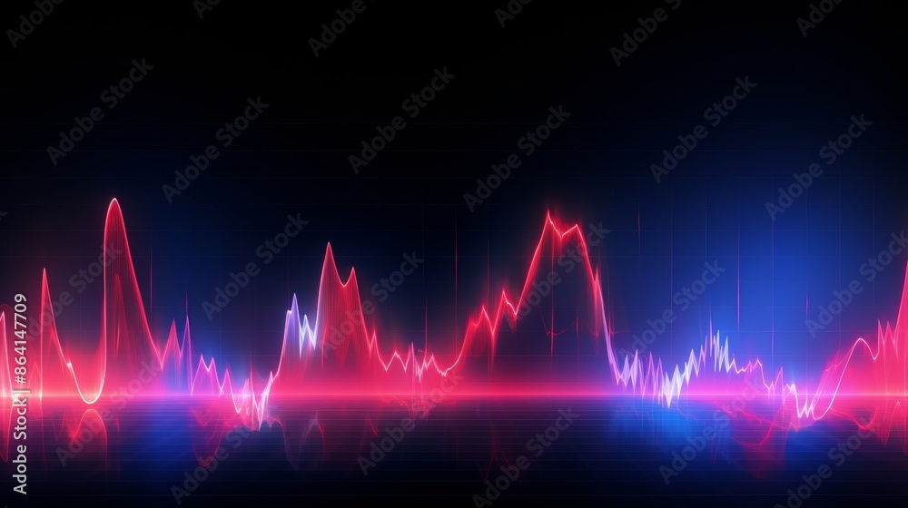Poster a neon heartbeat line pulsating in sync with a musical beat, representing the rhythm of life and the
