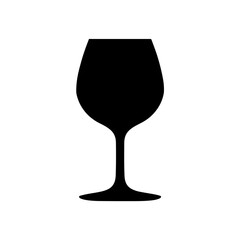 simple black wine glass silhouette on white background