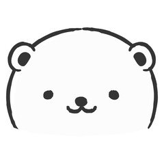 かわいい手描きのシロクマのイラスト