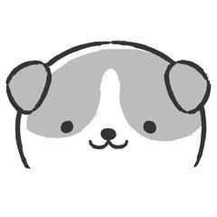 かわいい手描きの犬のイラスト