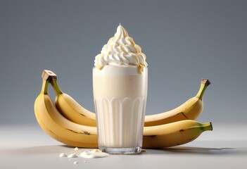 a milkshake with a scoop of ice cream, perfect food photography, flat background