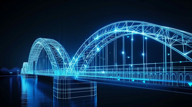 vision of architecture of a 3d model bridge project