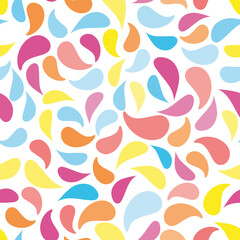 Colorful Drops In Seamless Abstract Pattern, Summer Background, Geometric Shapes Pattern.