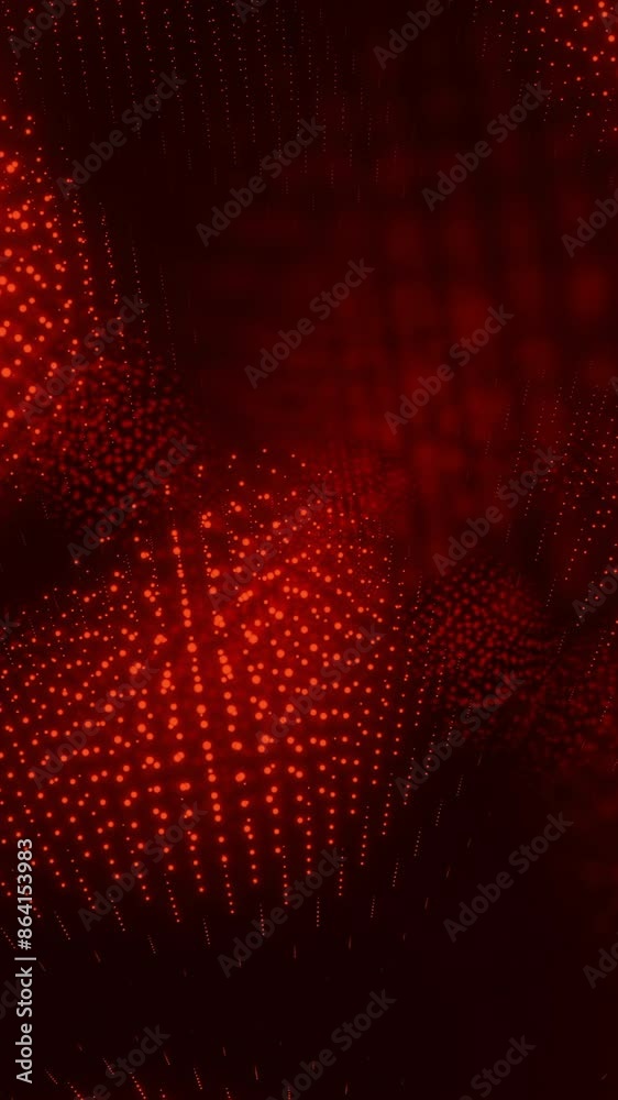 Poster abstract animation with moving lava sparkles. design. sparkling particles move in waves of lava in s