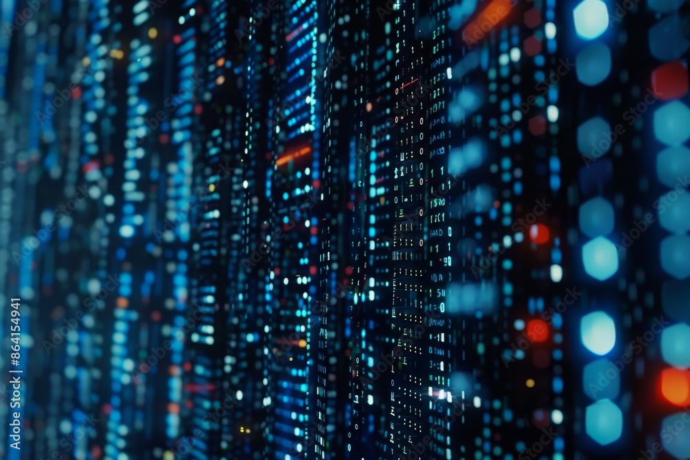 Poster technology background. data visualization. a matrix style background. data flow. images in 4k.