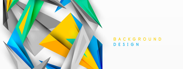 Minimal geometric abstract background. Low poly dynamic triangle design. Trendy techno business template for wallpaper, banner, background or landing