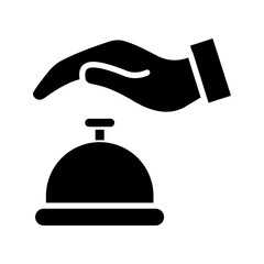 Hotel Bell Icon. Reception bell line icon color editable