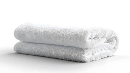 Soft and Fluffy Folded White Towel on a Clean Surface