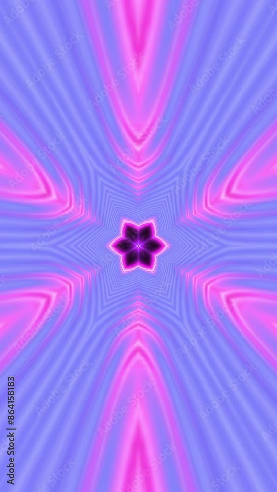 Poster psychedelic 3d animation with flashing lights and lines. motion. bright neon stream with flashing fl