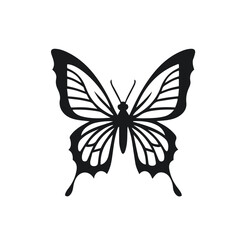 black butterfly icon on white background