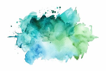 Background with abstract shapes, shapes and design elements in green watercolor. Colorful texture. Abstract splash background.