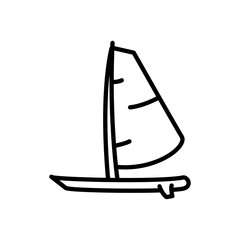 windsurfing vector icon in line style