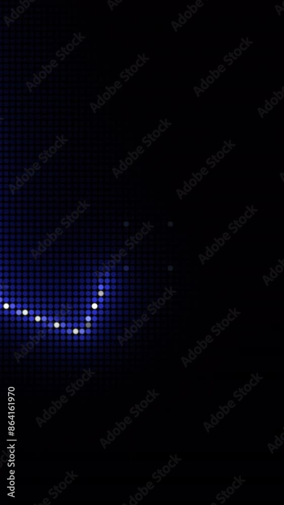 Poster graph lines in monitor image. motion. business diagram with neon lines. pixel image of moving glowin