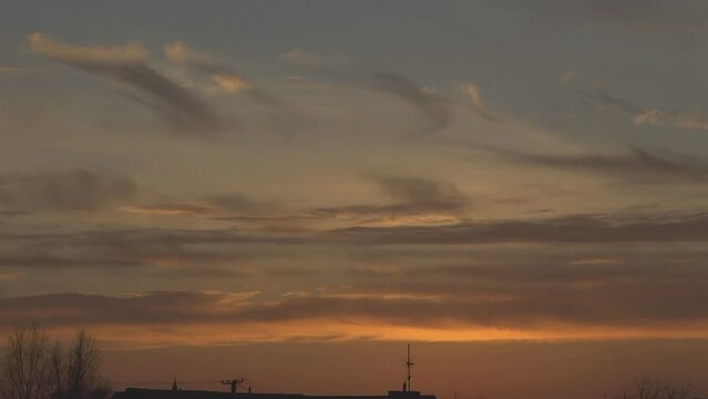 sunset in the city