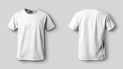 An image of a basic t-shirt seen from the front and back.