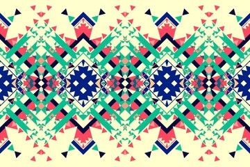 Ethnic seamless patterns with simple shapes. Tribal and ethnic fabrics. African, American, Mexican, Indian styles. Simple geometric pattern elements are best used in web design, textile printing.
