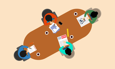 Business meeting and brainstorming illustration vector
