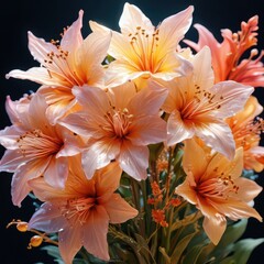 Fototapeta premium Peach Lily Flowers.