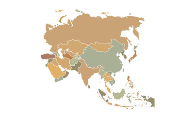 Map of world isolated modern colorful style. for website layouts, background, education, precise, customizable, Travel worldwide, map silhouette backdrop, earth geography, political, reports. 
