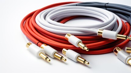 CCTV cable BNC Connector with Copper Cable isolated on white background