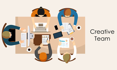 Business meeting and brainstorming illustration vector