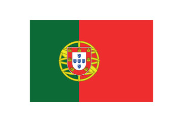 National Flag of Portugal, Portuguese Country Flag in 2:3 proportion, Bandeira de Portugal vector illustration on a white background