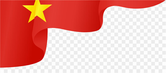 Vietnam flag wave isolated on png or transparent background vector illustration. 