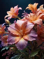 Delicate Pink and Orange Flowers.