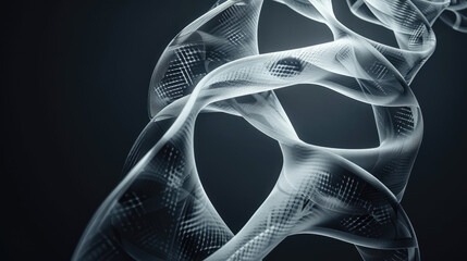 Ribbons and Xrays intertwine symbolizing fusion of radiology and strength