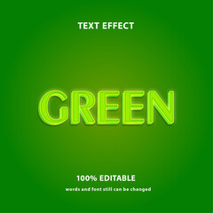 glow green theme graphic text effect, changeable word for your design