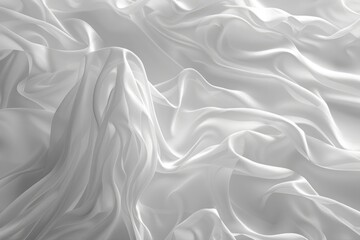 Obraz premium Beautiful graceful abstract background from flowing waves of white silk fabric.