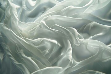 Obraz premium Beautiful graceful abstract background from flowing waves of white silk fabric.